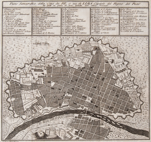 Plano Scenografico della Citta dei RE, o sia di LIMA Capitale del Regno del Peru [Lima, Peru]1763
